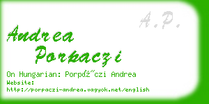 andrea porpaczi business card